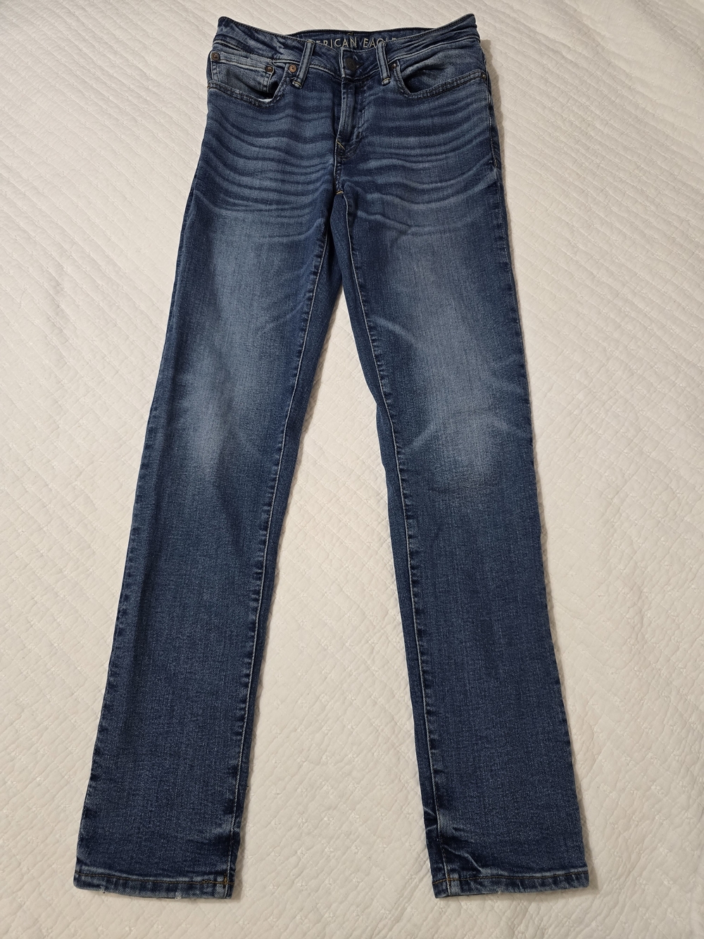 American Eagle Outfitters Airflex Dark Blue Straight Leg Jeans